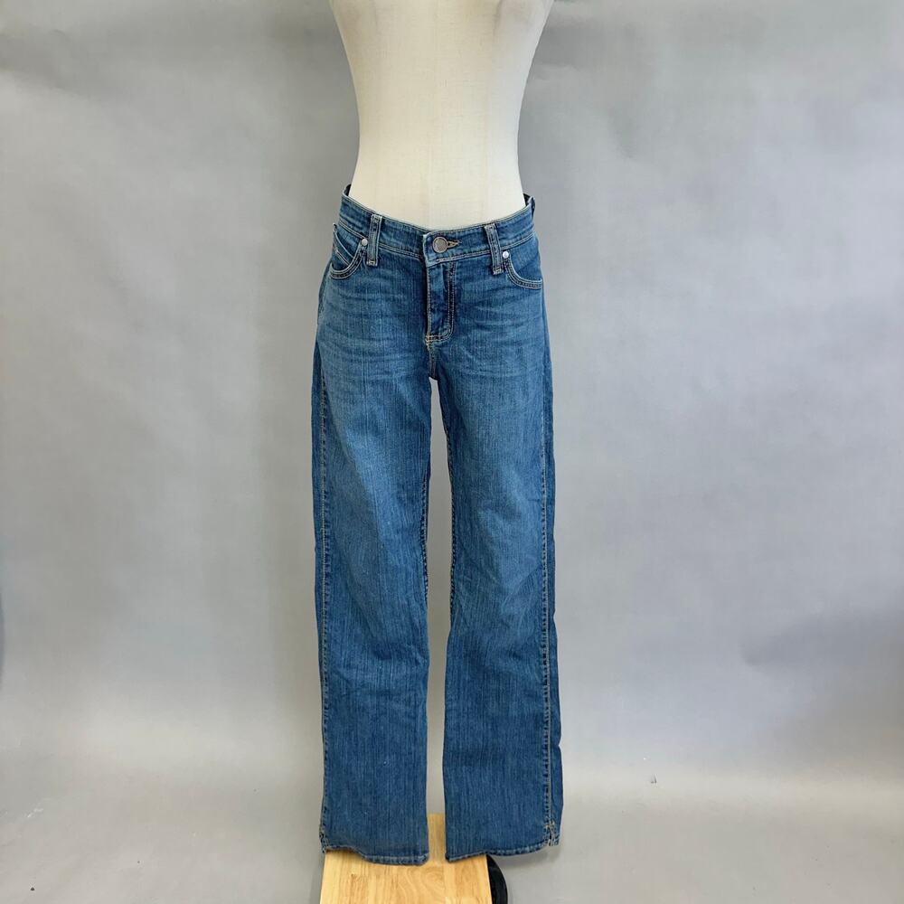 Vintage Y2k Wrangler Q-Baby Mid Rise Western Denim Jeans Size 7/8X34 Medium Wash